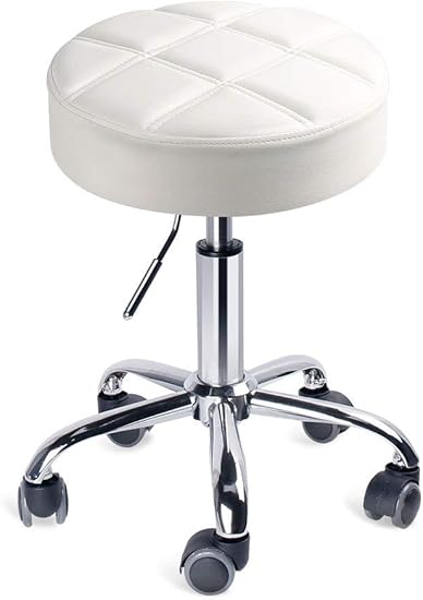 Tabouret sur roulettes assise ronde