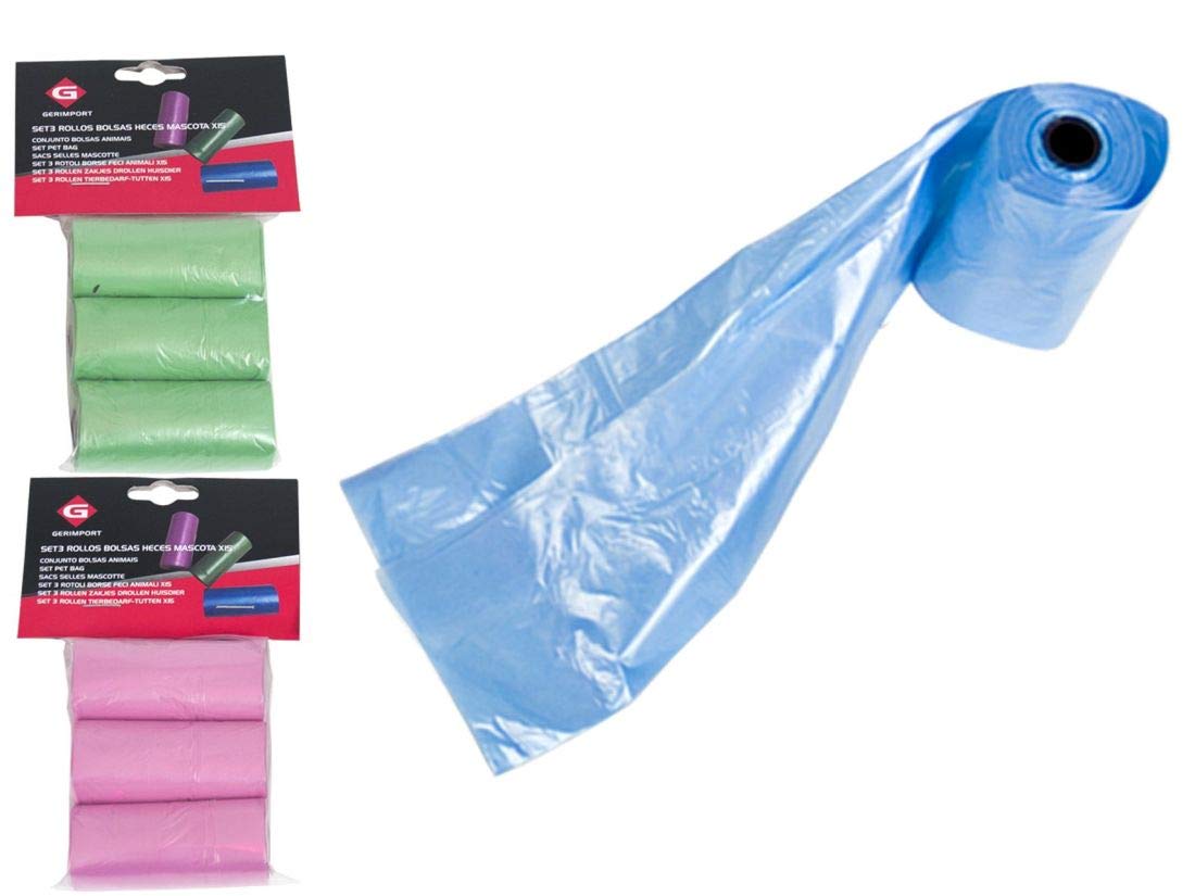 Gerimport Set 3 Rollen Hundekotbeutel (Farben Werden zufällig ausgewählt)