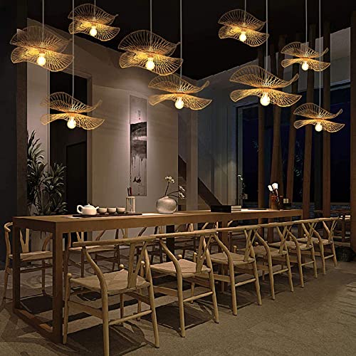 Lámpara de techo de bambú regulable para iluminar comedores oscuros 5