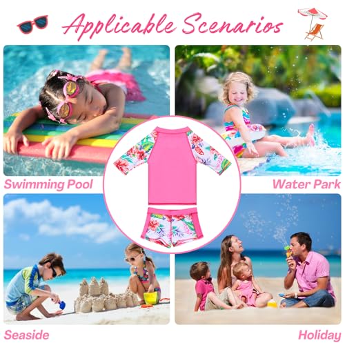 Baby Toddler Boy Girl Two Piece Swimsuit Set Kid Swimwear Bathing Suit UPF 50+3
