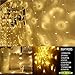 Christmas LED Icicle Lights Outdoor Decorations, 640 LEDs 66ft Hanging Fairy Curtain String Lights with 120 Drops 8 Modes Plug in Waterproof for Holiday House Windows Tree Outside Decor, Warm White