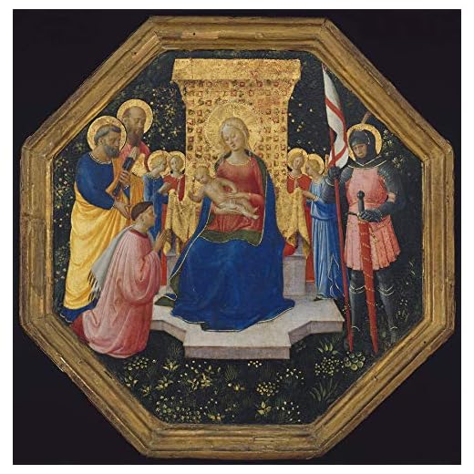 Fra Angelico Virgin and Child Enthroned with Saints and a Donor 1446-1449 Museum of Fine Arts Boston 24" x 24" Fine Art Giclee Canvas Print (Unframed) Reproduction