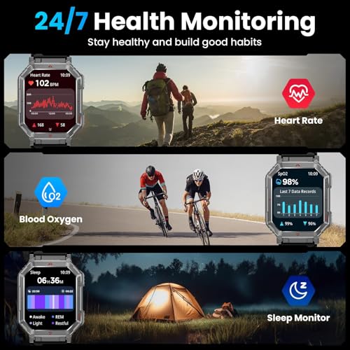 Military Smart Watches for Men with GPS,Compass,2.01" HD Display Bluetooth Calls,Smartwatch with GPT Voice Assistant,LED Flashlight,Fitness Tracker with 120+ Sports Modes,Compatible with Android & iOS - image 9