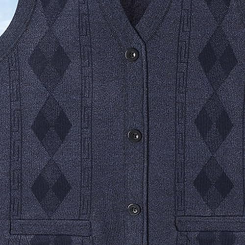 Men Argyle Cardigan Sweater Casual Classic V Neck Knit Vest Sweaters Button Down Sleeveless Casual Clothing4