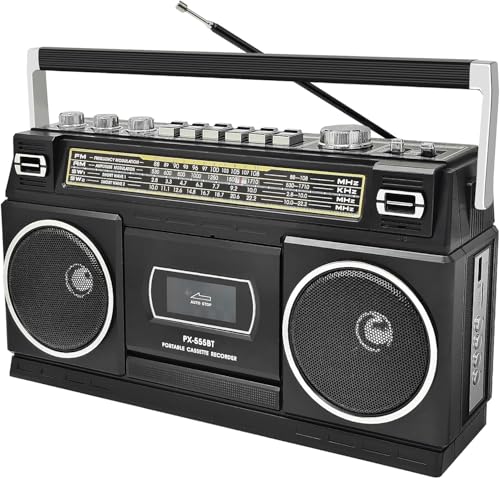 Kassettenspieler mit Bluetooth & Radio (AM/FM/SW) | Digitalisierung von Kassetten auf USB | Stereo Sound,10W, Kassettendeck, USB/TF-Wiedergabe, Netz-/Batteriebetrieb Boombox, Kopfhöreranschluss Kassettenspieler mit Bluetooth & Radio (AM/FM/SW) | Digitalisierung von Kassetten auf USB | Stereo Sound,10W, Kassettendeck, USB/TF-Wiedergabe, Netz-/Batteriebetrieb Boombox, Kopfhöreranschluss