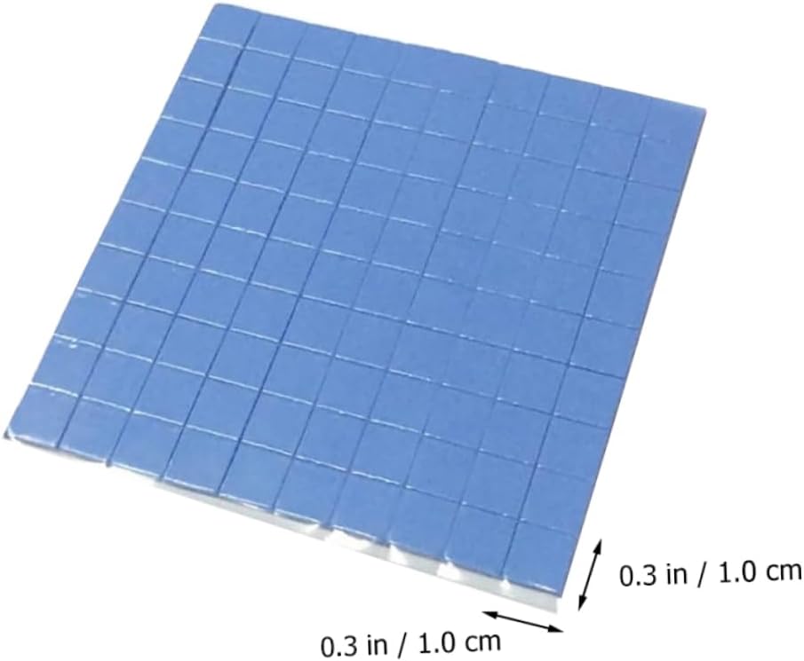 TEHAUX 100pcs Thermal Conductive Silicone Pads - 10mm x 10mm x 1mm Blue Soft Thermal Pads for GPU Heatsink, CPU, SSD, IC Chip Cooling - Non Conductive, High-Performance Heat Conduction for Electronic