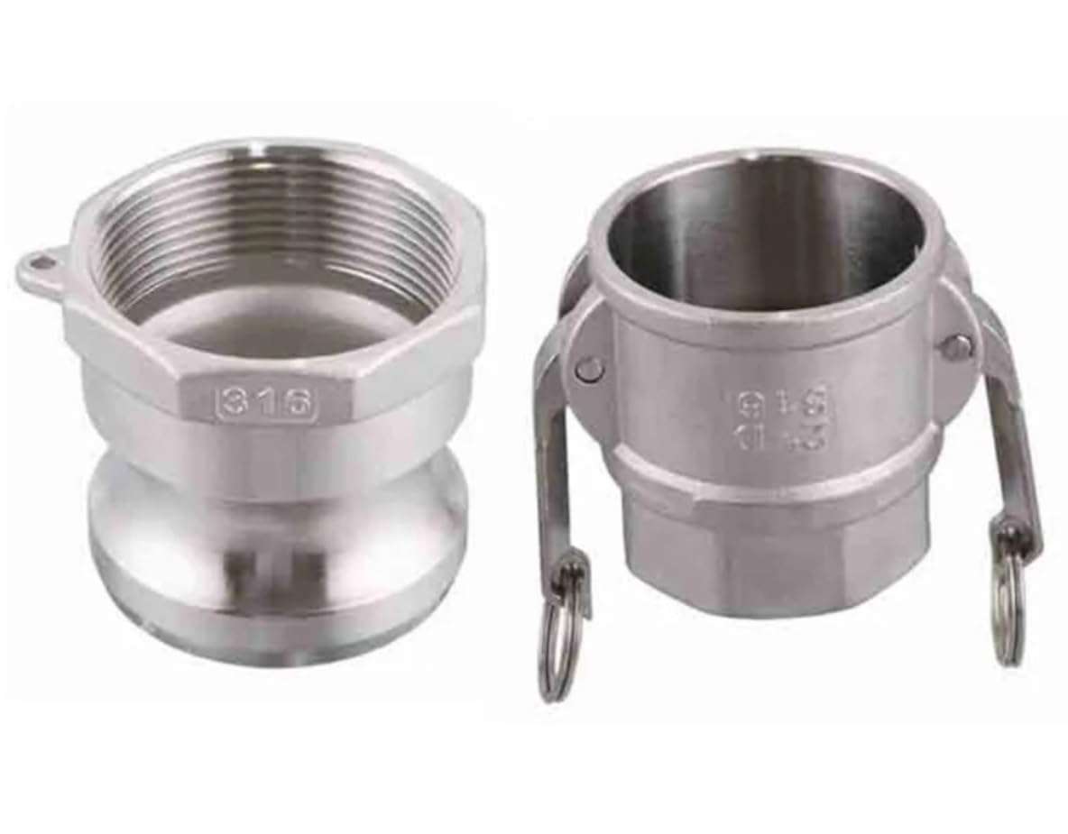 1 Adaptador de Acoplamiento Rápido Camlock de 1/2", 3/4", 1" Y 1-1/4" con Ranura Camlock de Acero Inoxidable 304/Other/1"