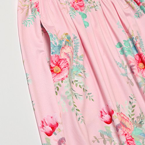 Girls Dresses For Kids Summer Pink Floral 4-5Years/Height:43in3