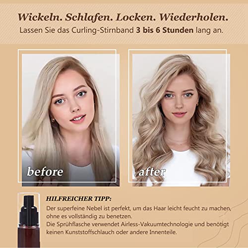 Foto von Neu Lockenwickler Locken Ohne Hitze, Samt Lockenwickler über Nacht, Rutschfest Heatless Curls, DIY Heatless Curls Band Frisurenset,für Langes Mittleres Haar