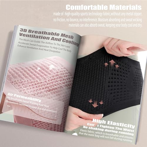 Image of Slim Running Belt Bag, Running Fanny Pack, Phone Holder for Running, Waist Bag, Moisture Wicking Storage Belt Bag for Walking, Travel, Sports, Hiking, Workout