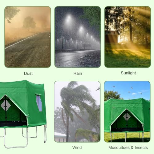 Cubierta de cama elástica de 10 pies impermeable y plegable con ventanas 4