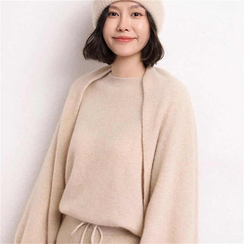 Chal de punto de cachemira para mujer, chal cálido de invierno, bufanda anudada, bufandas de lana