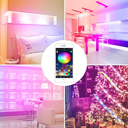 Image of LED Strip Lights 100ft, Bluetooth and APP Control, Multicolor RGB Light Strips, Music Sync Color Changing for Bedroom Indoor