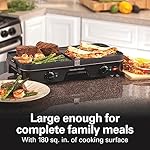 Hamilton Beach 3-in-1 Electric Indoor Grill + Griddle, 8-Serving, Reversible Nonstick Plates, 2 Cooking Zones with Adjustable Temperature (38546), Black - Image 5