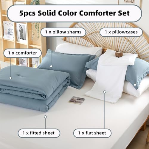 Image of weigelia Twin Comforter Set with Sheets - 5 Pieces Bed in a Bag Twin
