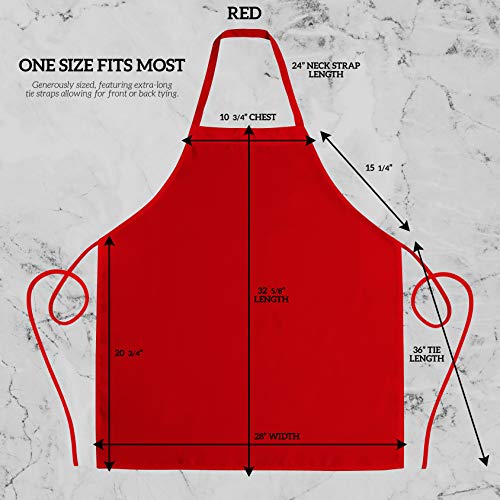 Image of GREEN LIFESTYLE 12 Pack Bib Apron - Unisex Red Aprons, Machine Washable Aprons for Men and Women, Kitchen Cooking BBQ Aprons Bulk (Pack of 12, No Pockets, Red)
