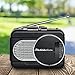 Studebaker Walkabout II Personal Stereo Cassette Player with AM/FM Radio and Built-in Speaker (Black/Silver)