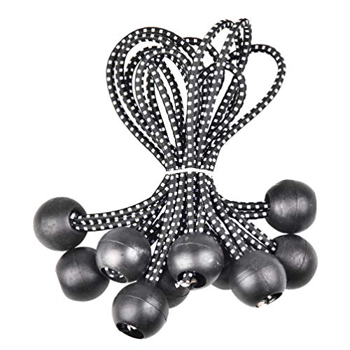 CLISPEED 10Pcs Bola ElÃ¡stica ElÃ¡stica Preta Corda ElÃ¡stica de Lona Pesada Cordas ElÃ¡sticas Amarr