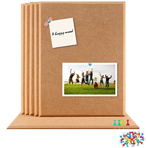Uoisaiko Große Filz Pinnwand Selbstklebend Alternative zu Korkplatten, 6 Stück 40x30cm Filzboard mit 30 Pinnnadeln Memotafeln Memo Boards Bulletin Board Wanddekoration für Büro Küche, Fotos Memos Cover
