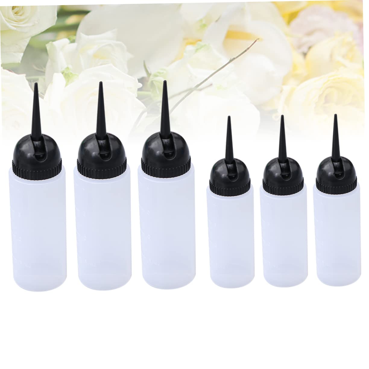 6 Piece Hair Dye Bottle Set Plastic Salon Applicator for Color