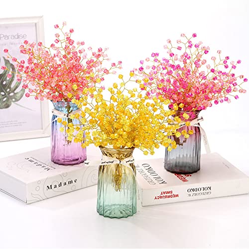 Swexury 32Pcs Crystal Artificial Flowers Bouquets Handmade Acrylic Flower Branches Fake Beaded Baby Breath Floral Crafts For Wedding Party Home Decor #TOP2