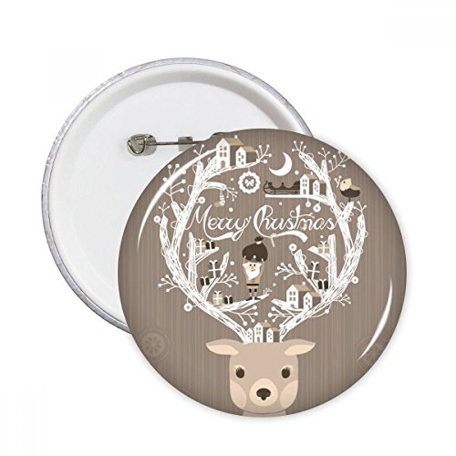 Maison ronde badge bouton Père Noël pour accessoiriser les vestes de fêtes en famille