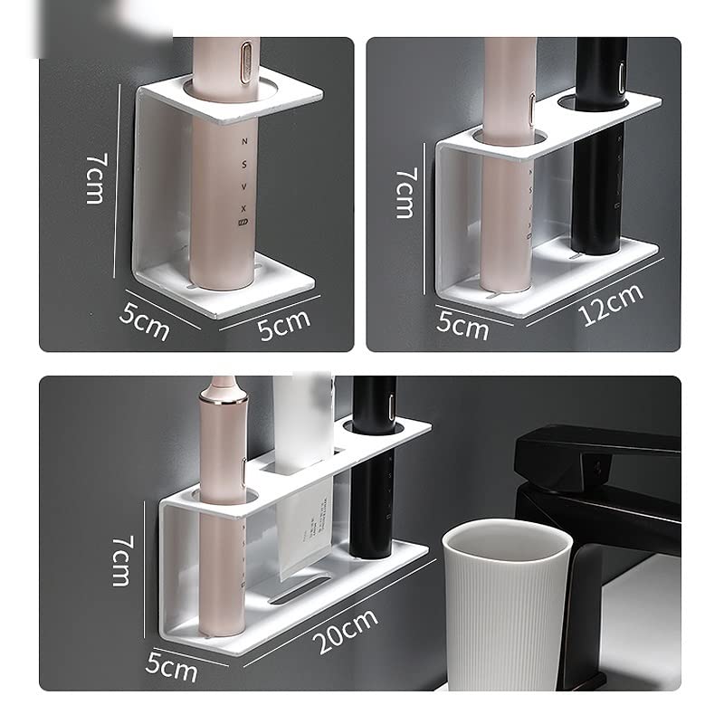 Soporte para cepillo de dientes, soporte para cepillo de dientes eléctrico montado en la pared, soporte multifunción para cepillo de dientes para parejas, organizador de baño (negro, 20 x 5 x 7 cm)