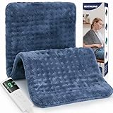 Heat Pads for Back Pain Relief, 24"x12" Heating Pad with 9 Heat Settings & 4 Auto-Off Timers, Heat Pad for Neck, Shoulders, Cramps, Menstrual Pain, Soft Flannel, 6.6FT Cord