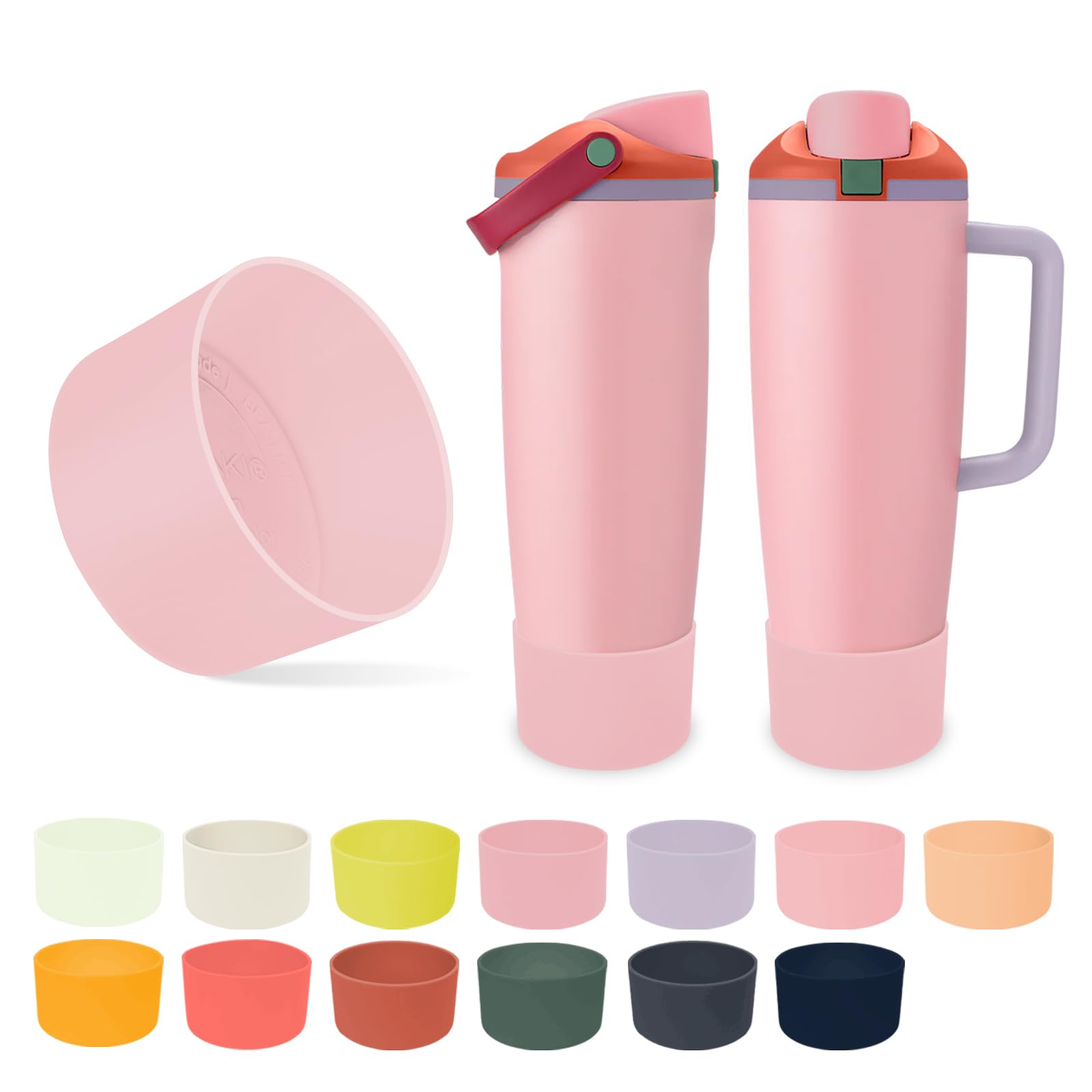 Kaitiaki Silicone Boot for Owala 30oz & 40oz FreeSip Sway Bottles & Tumblers - Non-Slip, Scratch-Resistant, Stability Enhancer, Available in 12 Colors (Sugar High Pink) โ image 1