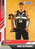 2021 Panini NBA Champions Milwaukee Bucks #29 Giannis Antetokounmpo Finals MVP With Larry O'Brien Trophy Official NBA Basketball Card Commeorating the Bucks Championship season in Raw (NM or Better) Condition