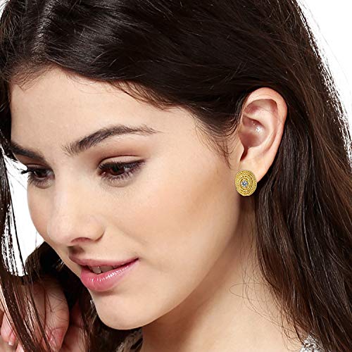 24Kt Tone Plated Stud Earrings for Women