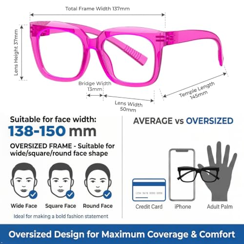 Image of Eyekepper Square Reading Glasses 0.50, Readers for Women, 6 Pack Oversized