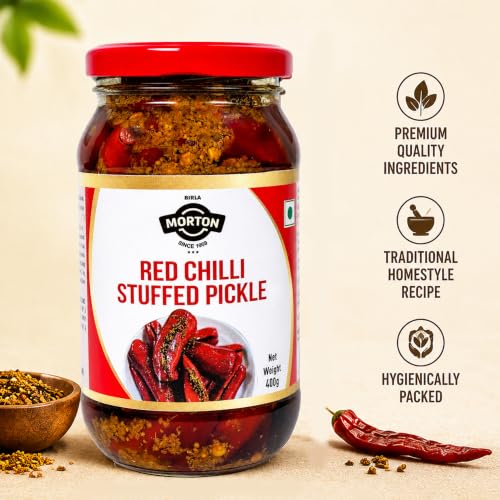 Image of Morton By Birla Stuffed Red Chilli Pickle 400 Gm