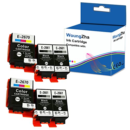 Woungzha Cartucce D'Inchiostro Compatibili Di Ricambio Per Epson 266 267 Per Stampanti Epson Wf-100W Wf-110W Workforce(4 Nero, 2 Colori)