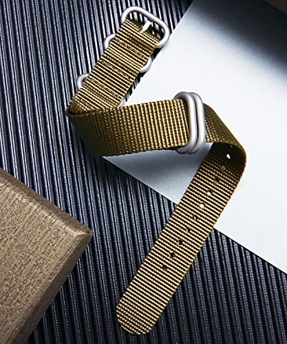 Image of BINLUN Premium Ballistic Nylon Watch Strap, Heavy Duty 5-Ring Replacement Watch Band with Stainless Steel Buckle, Durable & Comfortable Sport Band for Men Women, Fits 18-24mm