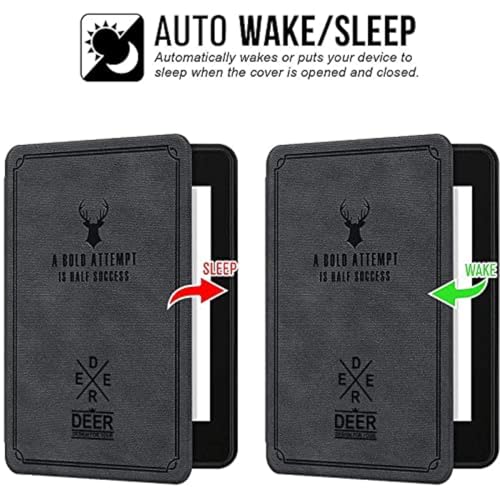 Image of MOCA Kindle Paperwhite 12th Gen 7 inch (2024) & Kindle Colorsoft 7 inch (2025) Case - Leather, Slim Fit, Auto Sleep /Wake, Magnetic Closure, Durable, Lightweight (Black)