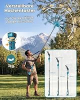 2-In-1 Hochentaster Akku, 6&8 Zoll Astsäge Teleskop, 1000W Bürstenlose Mini Kettensäge mit Akku 8000mAh, Teleskop Kettensäge Ausziehbar bis 4,7m, Kompatibel mit Makita 18V Akku für Baumschnitt – Ansicht 3