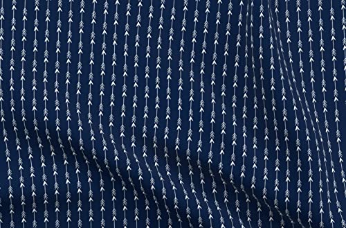 Spoonflower Fabric - Arrow Navy White Stripes...