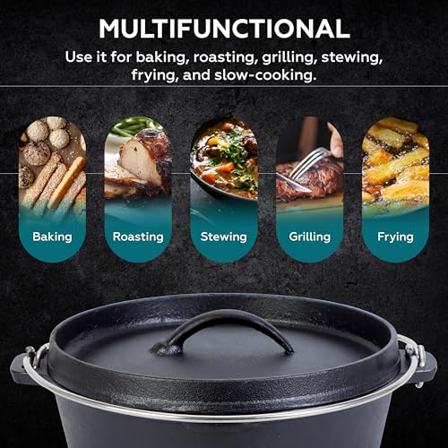 MOJ Trading Dutch Oven, Brotbackform, Gusseisen Topf, Brotbacktopf, Gusseisen Topf zum Brot Backen, Dutch Oven Klein Mittel Groß Gusseisentöpfe