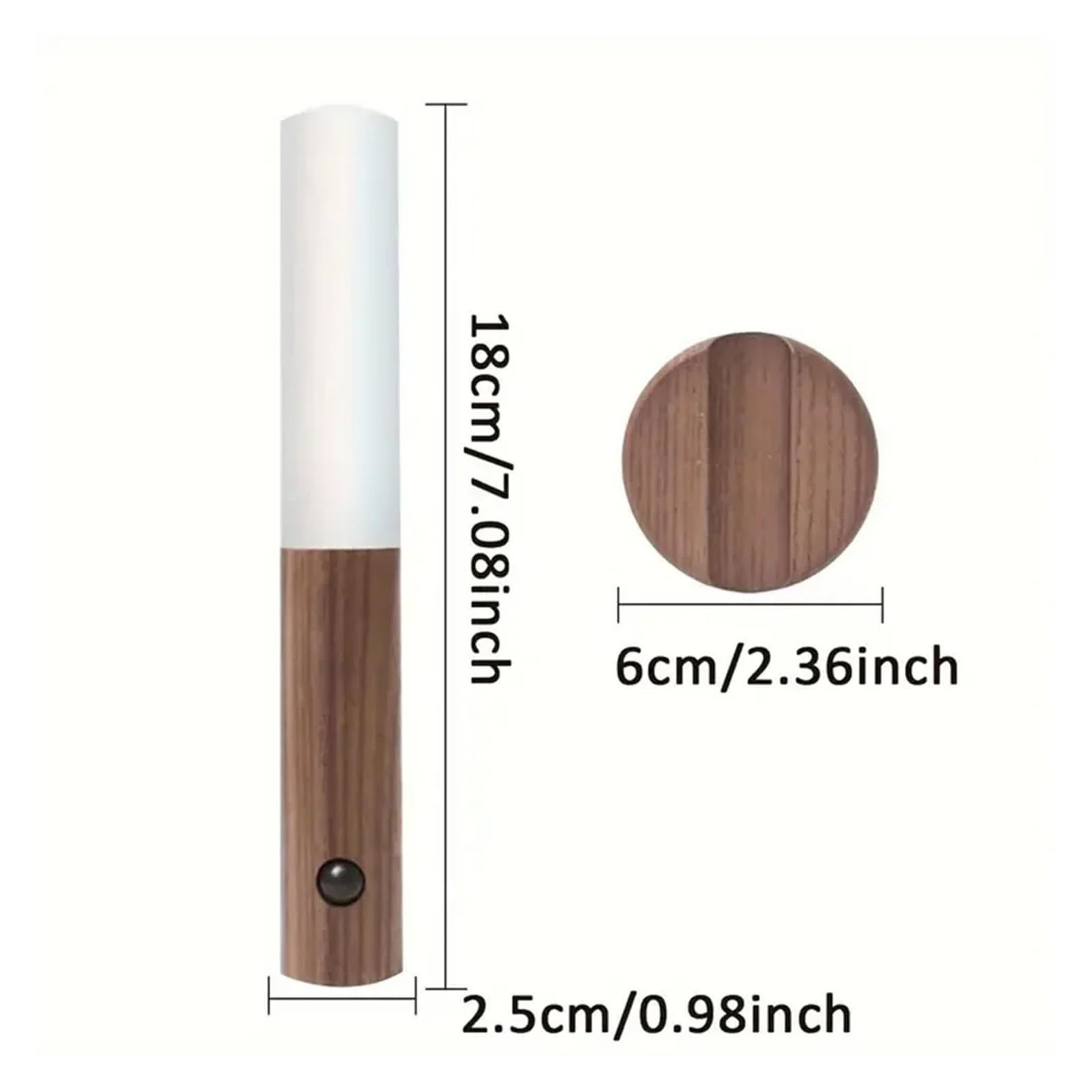 Lampka nocna z czujnikiem ruchu, ładowalna, wewnętrzna kinkiet LED do sypialni, korytarza, klatki schodowej(White Ash-3Pcs)