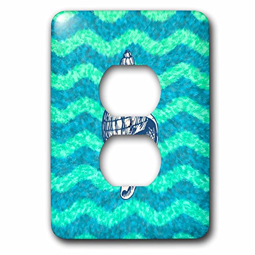 Tapón de enchufe multicolor 3dRose con diseño náutico de conchas marinas 2