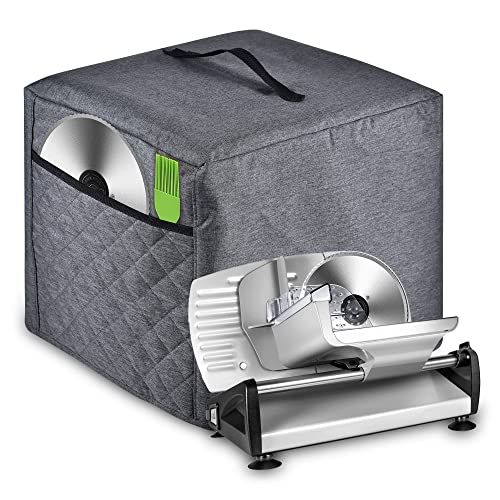 Zbeiur Meat Slicer Cover, Food Slicer Cover,With Organizer Bag For Accessories, Such As Stainless Steel Blade, Brush, Etc, Waterproof Fabric, Easy To Clean. (Grey) #TOP1