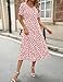 Zeagoo Floral Dress for Women Spring Dresses Womens Floral Midi Dresses Casual Short Sleeve A Line Dress for Summer, Pink Dot,XL