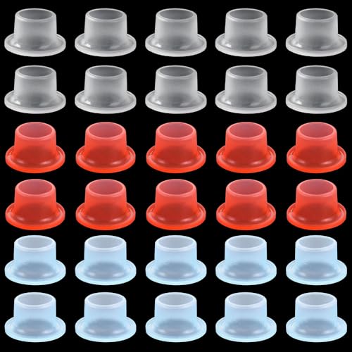 BE-TOOL 50PCS Faucet Leak-Proof Sealing Gasket, Heavy Duty Hose Sealing Leak-Proof Silicone Gasket, Silicone Raw Material Belt,Rubber Pipe Sealing Rings(White+Red+Blue)