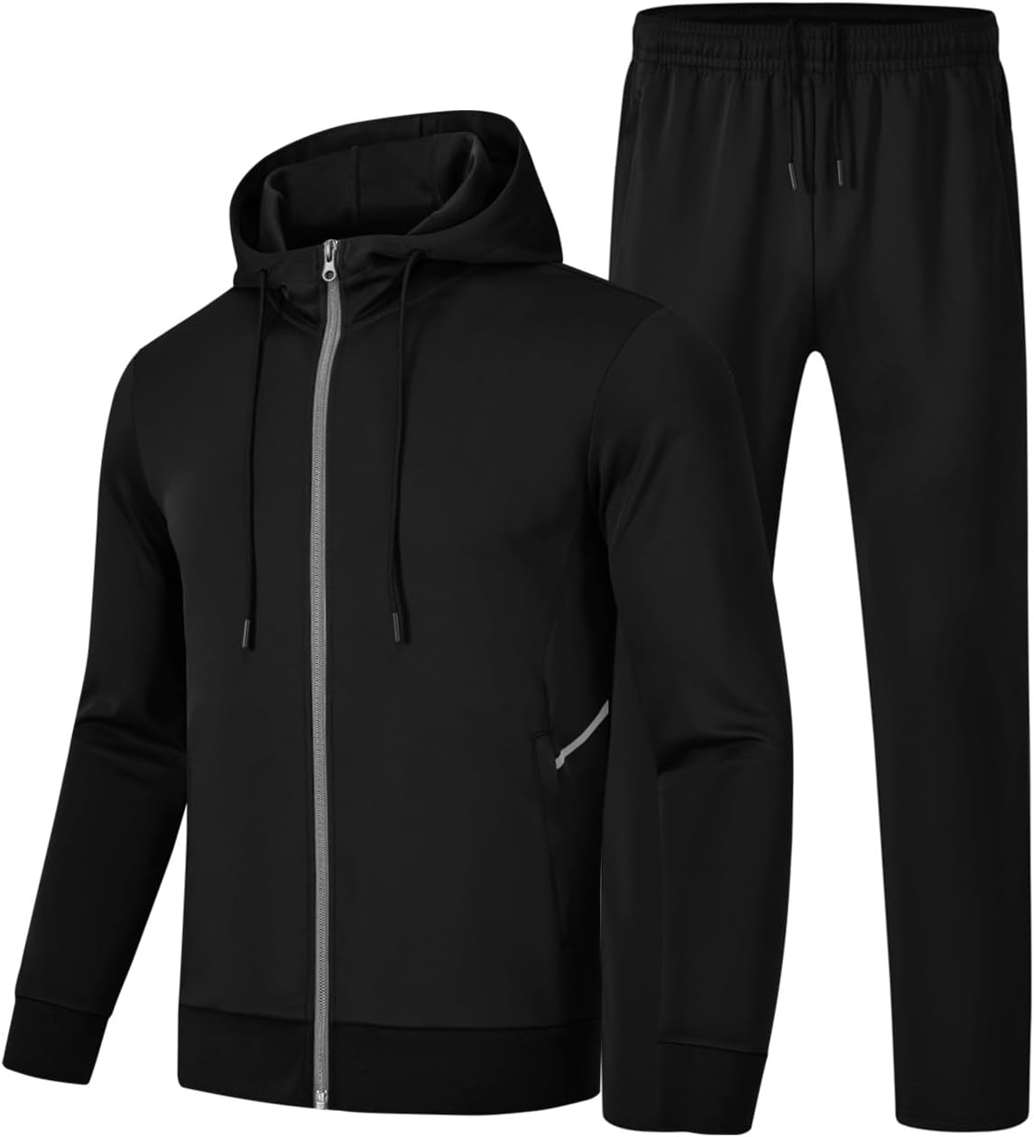 BASUDAM Men’s Tracksuits Sweatsuits Set Hooded Sweat Track Suits Outfits for Men 2 Piece Warm Up Full Zip Sports Activewear