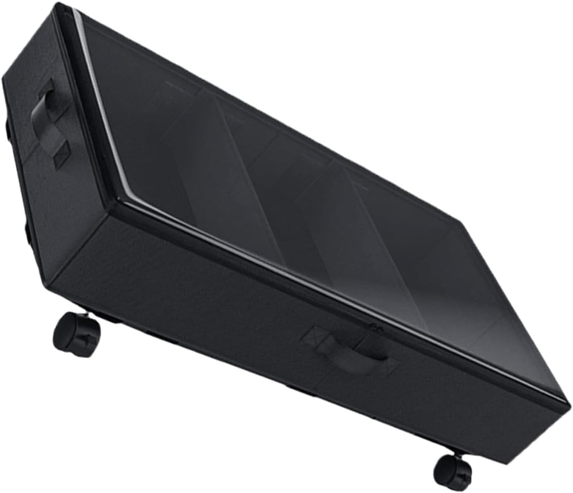 -bed Storage Organizer Bin with Wheels Oxford Fabric 3-compartment Large Capacity Clothes and Storage Container for Bedroom Clothes and Quilts