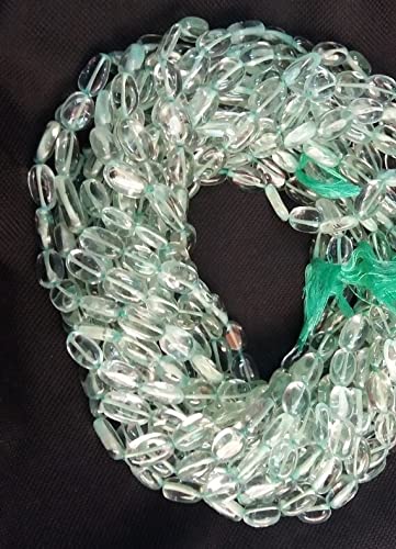 Perles améthyste verte de forme ovale lisse en lot de 5 fils pour création bijoux diy