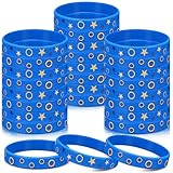 Chunful 24pcs Cartoon Blue Hedgehog Birthday Party Decorations Blue Hedgehog Bracelets Silicone Wristband Cartoon Supplies Gift for Birthday Party Favors