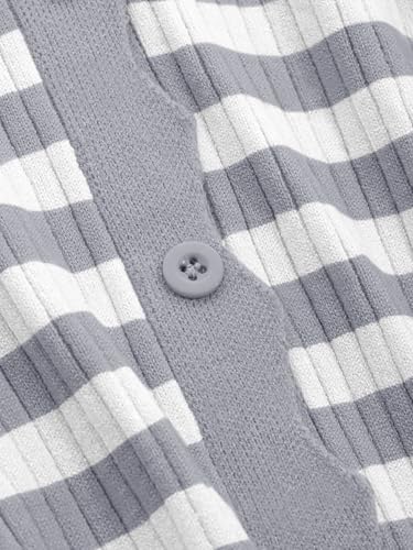 Image of Womens Cropped Cardigan Knit Shrugs for Dresses Tops V Neck Button Down Cardigans Sweaters