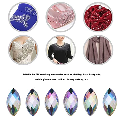 OTOTEC 500Pcs Acrylic Sew On Rhinestones AB Decorative Crystal Horse Eye Shape Rhinestones Decoration for DIY Making Crafts Scrapbooks Clothing Phones Clear - Image 3